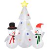 HOMCOM 6ft Christmas Inflatable Tree with Star and Snowmen, LED Lighted for Home Indoor Outdoor Garden Lawn Decoration Party Prop
