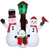 HOMCOM 7ft Christmas Inflatables Outdoor Decorations Snowman Family with Bird and Birdhouse, Blow-Up LED Yard Christmas Decor for Lawn Garden Party