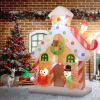 Outsunny 7FT Giant Inflatable Gingerbread House, Christmas Blow Up Decoration with Built-in LED Lights for Indoor, Outdoor, Yard