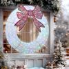 Outsunny 60 Inch Lighted Wreath Decoration with Dual Color LED, Christmas Wreath with Daily Timer, Remote for Indoor Outdoor