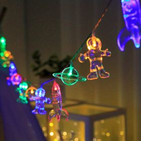 1 Set; LED String Light; 20 LED Battery Operated String Lights; Astronaut Spaceship Rocket Outer Space Room Bedroom Decor; Birthday Anniversary P (Color: Color, size: 118.11 inch 20LED)