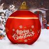 24 Inch Light up with 16 RGB colors PVC Inflatable Christmas  Ball  Electric Air Pump,  Large Weight Stand Firmly Yard