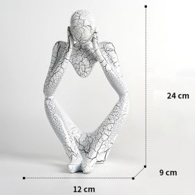 Nordic Art Abstract Thinker Statue Home Crafts Resin Statues Abstract Figure Sculpture Thinker Table Office Home Desktop Decor (Color: A3 - White - Large, Ships From: CN)