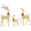 4.5ft 3-Piece Light Up Christmas Deer Family Set of 3, Lighted Reindeer Christmas Decorations with 2 LED Light Modes, Stakes, Zip Ties for Indoor