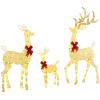 4.5ft 3-Piece Light Up Christmas Deer Family Set of 3, Lighted Reindeer Christmas Decorations with 2 LED Light Modes, Stakes, Zip Ties for Indoor