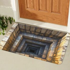 3D Optical Illusion Doormat Non-Slip Welcome Mat Realistic Stone Step Design Indoor/Outdoor Entrance Rug Easy Clean Durable Decor (size: 24 inches X 16 inches)
