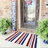 Unique Outdoor Mat, American Vintage Patriotic Star, Machine Washable Non-Slip Mat