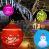 24 Inch Light up with 16 RGB colors PVC Inflatable Christmas  Ball  Electric Air Pump,  Large Weight Stand Firmly Yard